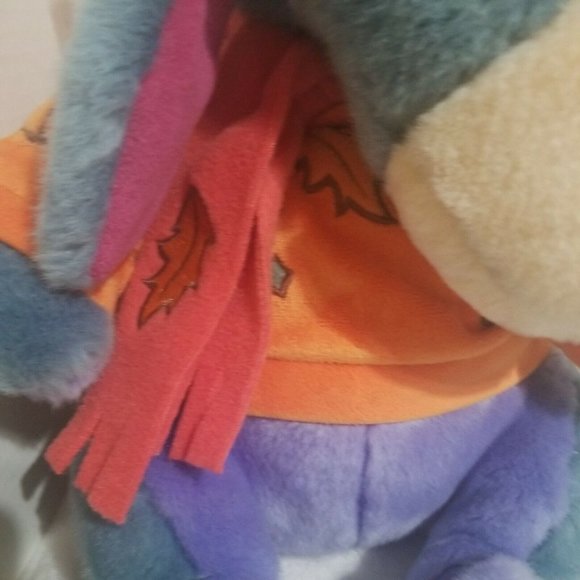 Autumn Eeyore Disney Plush With Scarf Sweater and Hat Fall Leaves 12" Never used - Picture 3 of 9